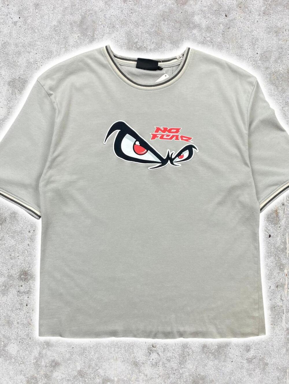 2000's Cropped No Fear Graphic Ringer T-Shirt